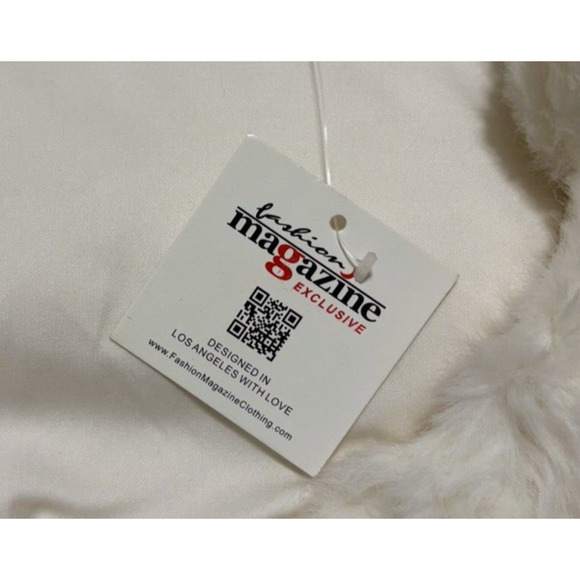 Vintage 80's Cream Faux Fur Full Zip Vest Retro Sleeveless Jacket Winter Large - Picture 5 of 8